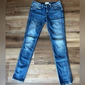 BKE Blue Skinny Jeans with Dynamic Fading